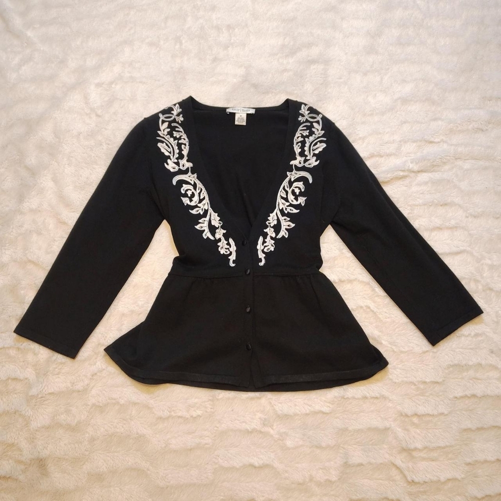White House Black Market Black And White Sweater
